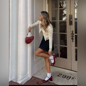 Madewell Double strap “The Nettie” Merlot heeled Mary Janes